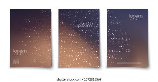 Futuristic abstract space starlight swirl background vector. a4 cover mockup