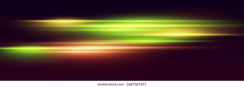 Líneas de luz de velocidad abstractas futuristas. Ilustración vectorial