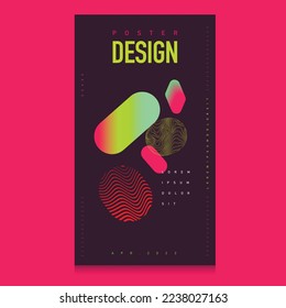 Futuristische abstrakte technologische und bunte Design-Poster für Werbung, Konferenzeinladungen, Social-Media-Vorlagen und andere Anwendungen.