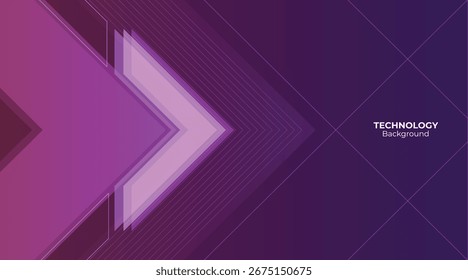 Flecha de fondo de tecnología abstracta futurista con líneas y efecto de brillo
