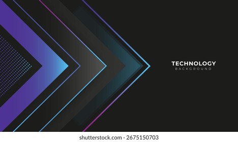 Futuristische abstrakte Technologie Hintergrundpfeil mit Linien und Glüheffekt