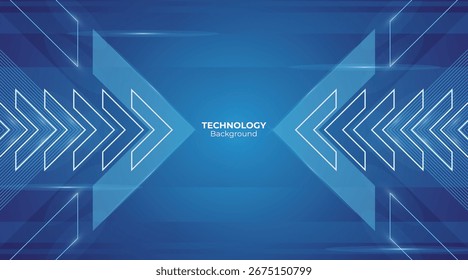 Flecha de fondo de tecnología abstracta futurista con líneas y efecto de brillo
