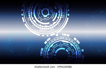 Fondo de tecnología abstracta futurista. Circuito de símbolos de icono. Vector e ilustración. El tablero de mandos de bloqueo HUD futurista de Sci-fi muestra el fondo de pantalla de la tecnología de realidad virtual.
