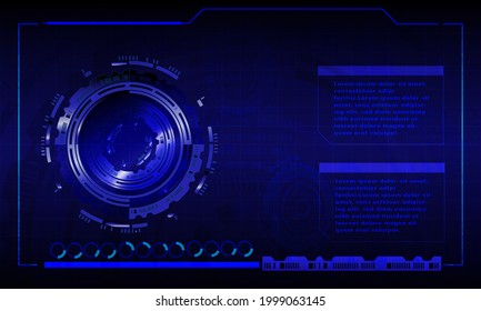 Futuristic abstract technology background. Icon symbol circuit. Vector and illustration. Sci-fi futuristic HUD lock dashboard display virtual reality technology screen background.