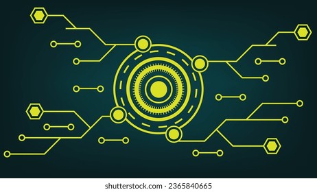 futuristic abstract technology background wallpaper; digital building in a matrix style; technological city combined with electronic board