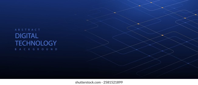 Futuristic abstract technology dark blue background with line pattern. Modern hi-tech digital technology design vector illustration. Tech background concept for future science, internet communication