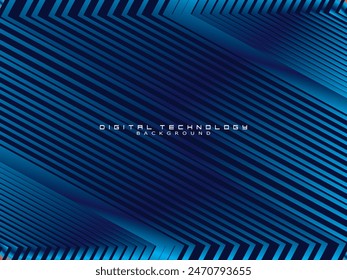 Futuristic abstract technology shining gradient blue light lines with modern stripes pattern dark blue background. Vector minimal line background with text for social media covers, headers, etc.