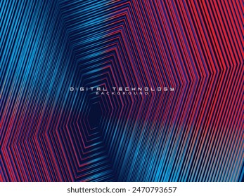 Futuristic abstract technology shining gradient blue light lines with modern stripes pattern dark blue background. Vector minimal line background with text for social media covers, headers, etc.