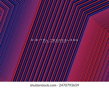 Futuristic abstract technology shining gradient blue light lines with modern stripes pattern dark blue background. Vector minimal line background with text for social media covers, headers, etc.