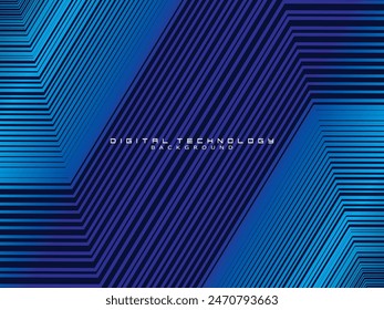 Futuristic abstract technology shining gradient blue light lines with modern stripes pattern dark blue background. Vector minimal line background with text for social media covers, headers, etc.