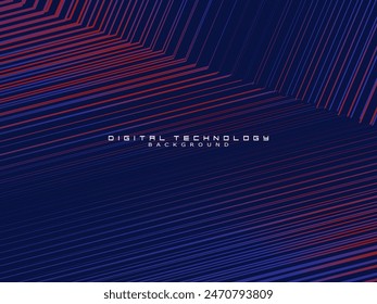 Futuristic abstract technology shining gradient blue light lines with modern stripes pattern dark blue background. Vector minimal line background with text for social media covers, headers, etc.