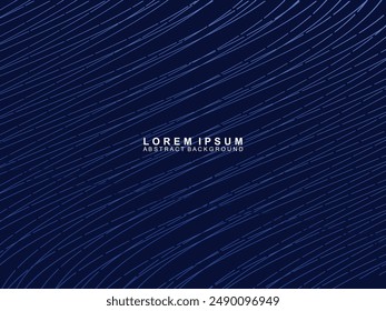Futuristic abstract technology shining gradient blue light lines with modern stripes pattern dark blue background. Vector minimal line background with text for social media covers, headers, etc.