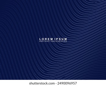 Tecnología abstracta futurista brillante gradiente de líneas de luz azul con moderno patrón de rayas de fondo azul oscuro. Vector de fondo de línea mínima con texto para portadas de redes sociales, encabezados, etc.