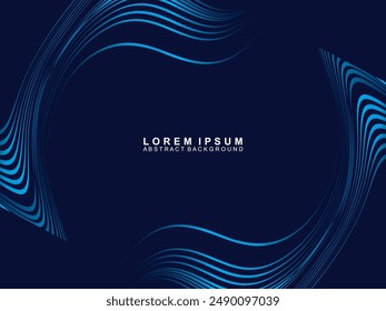 Futuristic abstract technology shining gradient blue light lines with modern stripes pattern dark blue background. Vector minimal line background with text for social media covers, headers, etc.