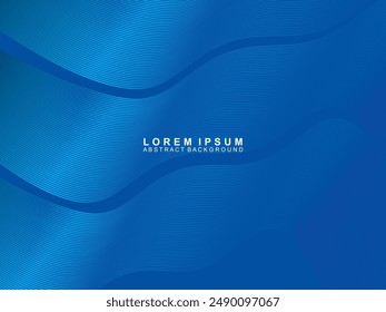 Futuristic abstract technology shining gradient blue light lines with modern stripes pattern dark blue background. Vector minimal line background with text for social media covers, headers, etc.