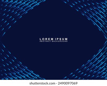 Futuristic abstract technology shining gradient blue light lines with modern stripes pattern dark blue background. Vector minimal line background with text for social media covers, headers, etc.