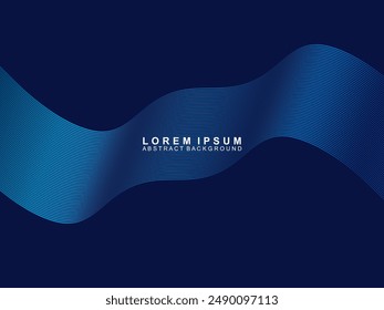 Futuristic abstract technology shining gradient blue light lines with modern stripes pattern dark blue background. Vector minimal line background with text for social media covers, headers, etc.