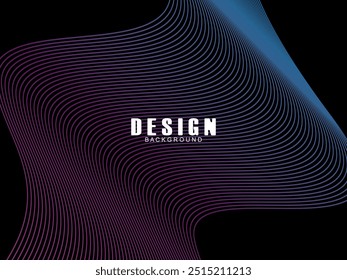 Futuristic abstract technology shining gradient blue light lines on modern line pattern black background. Vector minimal line background with text for social media covers, headers, etc.