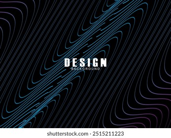 Futuristic abstract technology shining gradient blue light lines on modern line pattern black background. Vector minimal line background with text for social media covers, headers, etc.