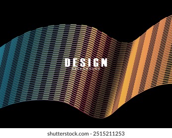 Futuristic abstract technology shining gradient blue light lines on modern line pattern black background. Vector minimal line background with text for social media covers, headers, etc.