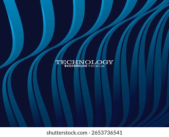 Futuristic abstract technology shining gradient blue light lines on modern line pattern blue background. Vector minimal line background with text for social media covers, headers, etc.