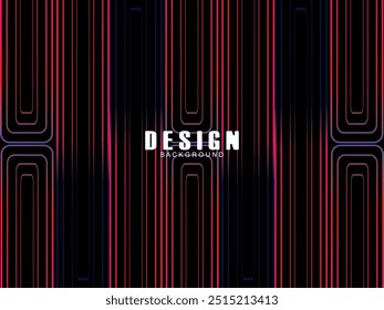 Futuristic abstract technology shining rainbow light lines with modern lines pattern black background. Vector minimal line background with text for social media covers, headers, etc.