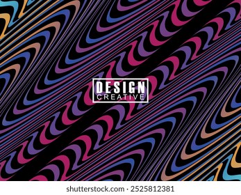 Futuristic abstract technology shining rainbow light lines on black background modern wave line pattern. Vector minimal line background with text for social media covers, headers, etc.
