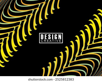 Tecnología abstracta futurista que brilla líneas de luz del arco iris sobre fondo negro patrón de línea de onda moderna. Fondo de línea mínima de Vector con texto para portadas de redes sociales, encabezados, etc.