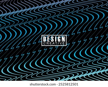 Futuristic abstract technology shining rainbow light lines on black background modern wave line pattern. Vector minimal line background with text for social media covers, headers, etc.