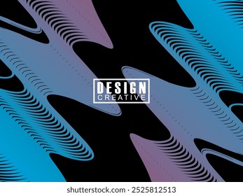 Tecnología abstracta futurista que brilla líneas de luz del arco iris sobre fondo negro patrón de línea de onda moderna. Fondo de línea mínima de Vector con texto para portadas de redes sociales, encabezados, etc.