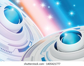 Futuristic abstract template with innovative virtual user interfaces on dark background vector illustration