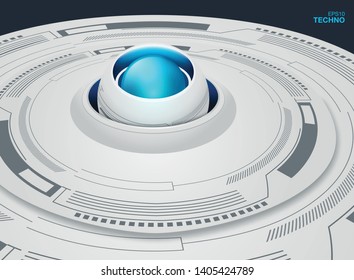 Futuristic abstract template with innovative virtual user interfaces on dark background vector illustration