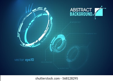 Futuristic abstract template with innovative virtual user interfaces on dark background vector illustration