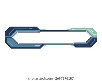 Anuncio de título abstracto futurista tercio inferior azul y verde juego de frontera, tecnología de transmisión