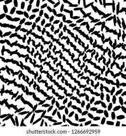 Futuristic Abstract Urban Print, Abstract Black and White Grunge Stripes, Geometrical Distressed Shape 