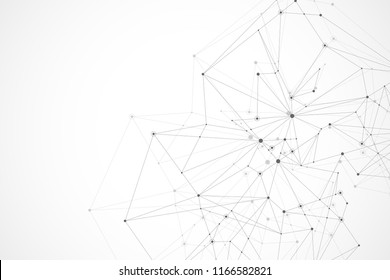 Futuristic abstract vector background blockchain technology. Peer to peer network business concept. Global cryptocurrency blockchain vector banner. Wave flow