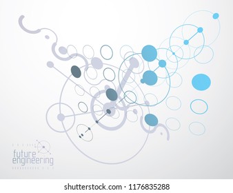 Futuristic abstract vector technology background. Mechanical engineering wallpaper.