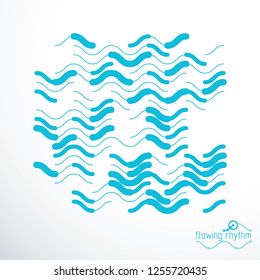 Futuristic abstract vector technology background. Abstract wavy lines pattern, art graphic illustration.
