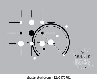 Futuristic abstract vector technology background. Mechanical engineering wallpaper. Art graphic illustration.