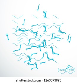 Futuristic abstract vector technology background. Abstract wavy lines pattern, art graphic illustration.