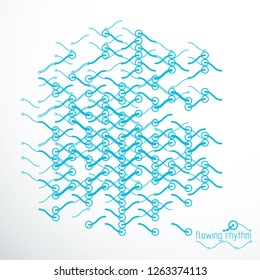 Futuristic abstract vector technology background. Abstract wavy lines pattern, art graphic illustration.