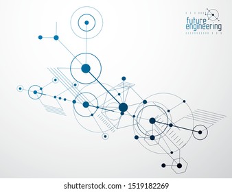 Futuristic abstract vector technology background. Mechanical engineering wallpaper.