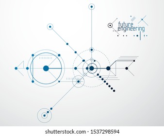 Futuristic abstract vector technology background. Mechanical engineering wallpaper.