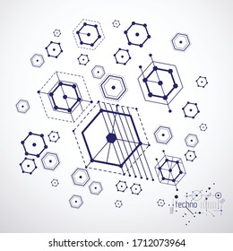 Futuristic abstract vector technology background. Mechanical engineering wallpaper.