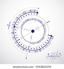 Futuristic abstract vector technology background. Mechanical engineering wallpaper.