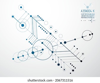 Futuristic abstract vector technology background. Mechanical engineering wallpaper.