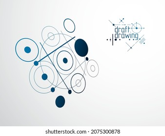 Futuristic abstract vector technology background. Mechanical engineering wallpaper.