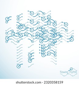 Futuristic abstract vector technology background. Abstract wavy lines pattern, art graphic illustration.