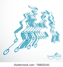 Futuristic abstract vector technology background. Abstract wavy lines pattern, art graphic illustration.