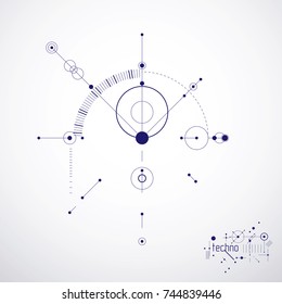 Futuristic abstract vector technology background. Mechanical engineering wallpaper.